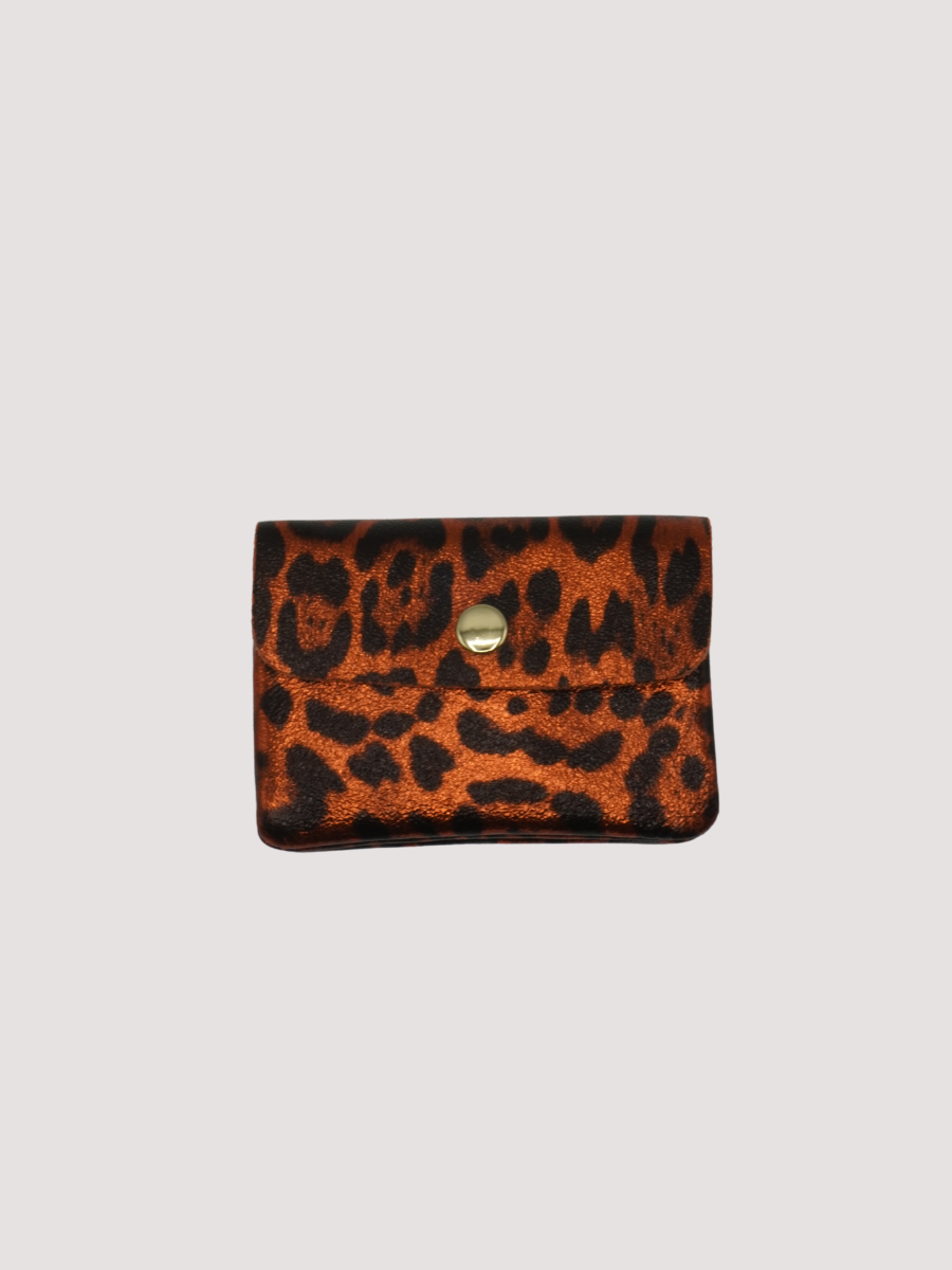 Monedero Piel Brillo Leopardo