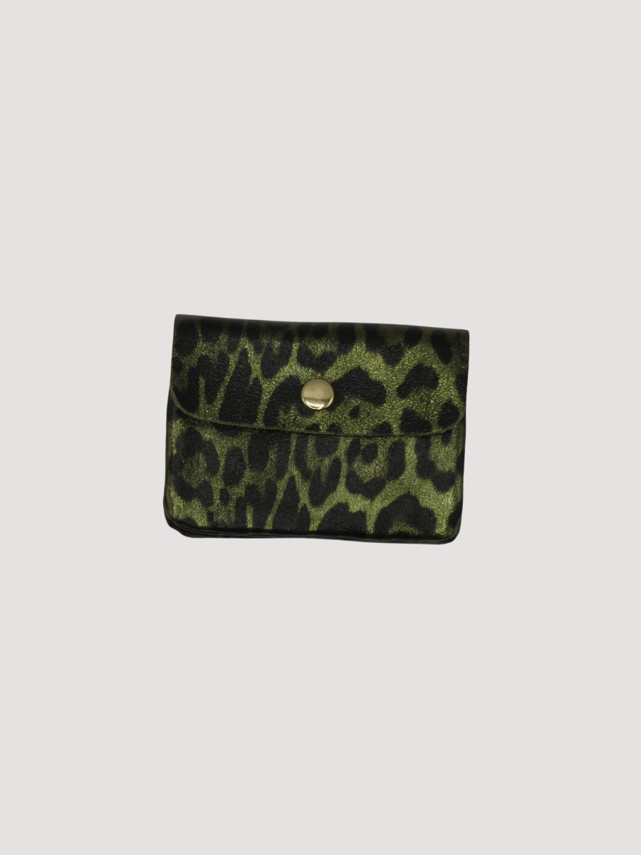 Monedero Piel Brillo Leopardo