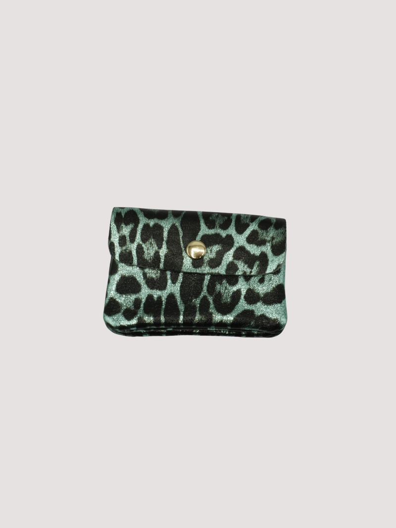 Monedero Piel Brillo Leopardo