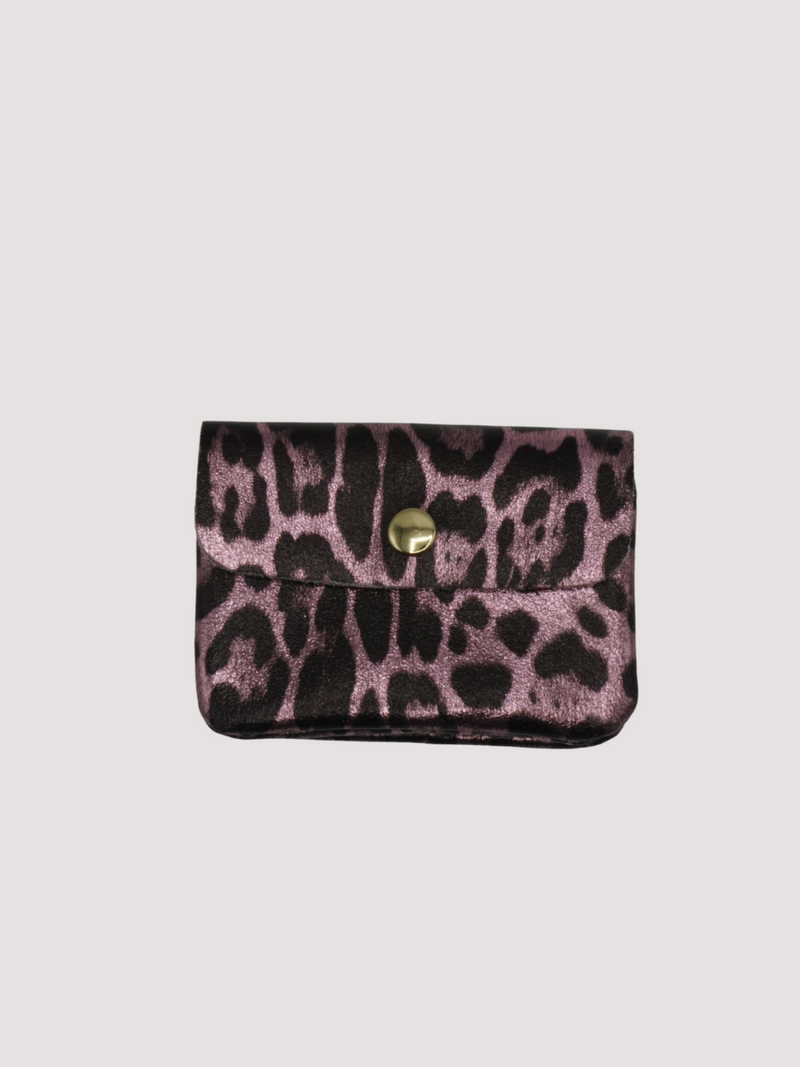 Monedero Piel Brillo Leopardo