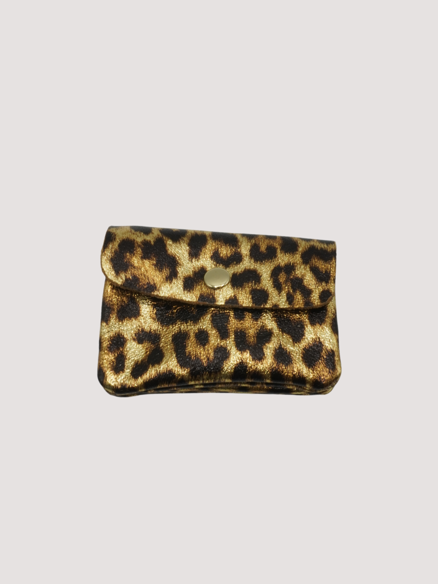 Monedero Piel Brillo Leopardo